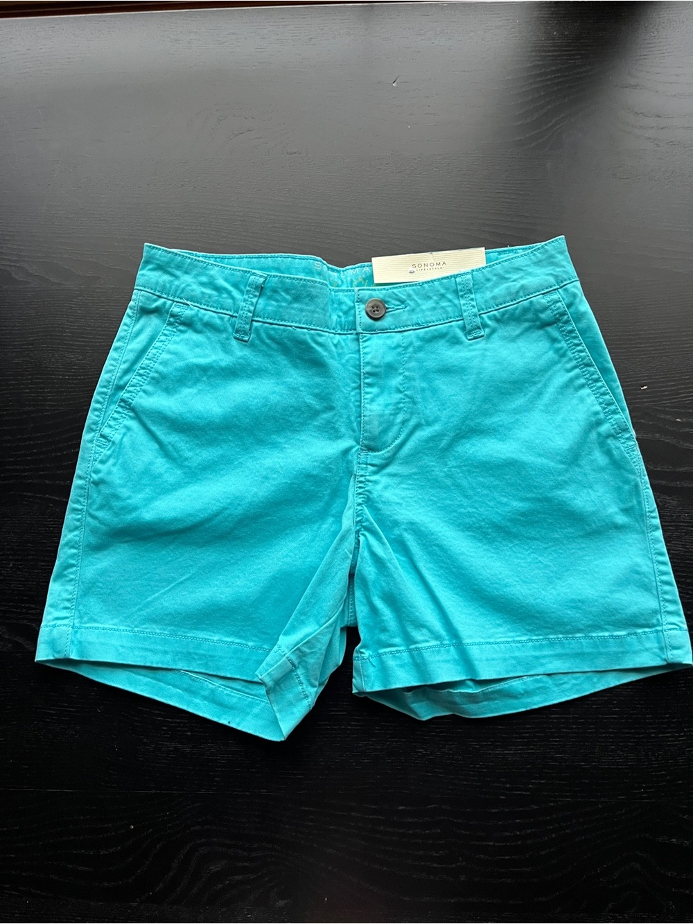 Sonoma Goods for Life (Original $30) Teal Everyday Chino Shorts Size 4 - Picture 15 of 16
